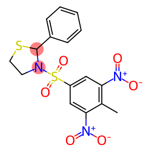 Thiazolidine, 3-[(4-methyl-3,5-dinitrophenyl)sulfonyl]-2-phenyl- (9CI)