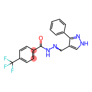 N'-[(E)-(3-PHENYL-1H-PYRAZOL-4-YL)METHYLIDENE]-4-(TRIFLUOROMETHYL)BENZENECARBOHYDRAZIDE
