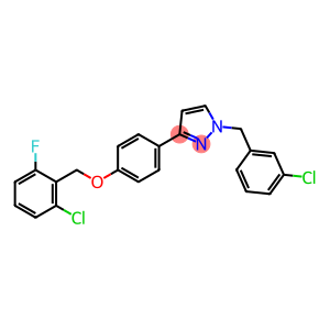 1-(3-CHLOROBENZYL)-3-(4-[(2-CHLORO-6-FLUOROBENZYL)OXY]PHENYL)-1H-PYRAZOLE