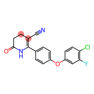 2-[4-(4-CHLORO-3-FLUOROPHENOXY)PHENYL]-6-OXO-1,4,5,6-TETRAHYDRO-3-PYRIDINECARBONITRILE