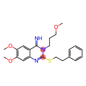 6,7-DIMETHOXY-3-(3-METHOXYPROPYL)-2-(PHENETHYLSULFANYL)-4(3H)-QUINAZOLINIMINE