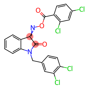 [(3Z)-1-[(3,4-dichlorophenyl)methyl]-2-oxo-2,3-dihydro-1H-indol-3-ylidene]amino 2,4-dichlorobenzoate