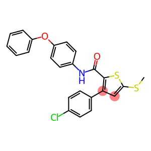 3-(4-CHLOROPHENYL)-5-(METHYLSULFANYL)-N-(4-PHENOXYPHENYL)-2-THIOPHENECARBOXAMIDE