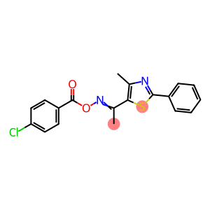 N-[(4-CHLOROBENZOYL)OXY]-N-[(E)-1-(4-METHYL-2-PHENYL-1,3-THIAZOL-5-YL)ETHYLIDENE]AMINE