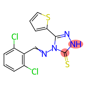 4-([(E)-(2,6-DICHLOROPHENYL)METHYLIDENE]AMINO)-5-(2-THIENYL)-4H-1,2,4-TRIAZOL-3-YLHYDROSULFIDE