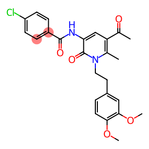 N-[5-ACETYL-1-(3,4-DIMETHOXYPHENETHYL)-6-METHYL-2-OXO-1,2-DIHYDRO-3-PYRIDINYL]-4-CHLOROBENZENECARBOXAMIDE