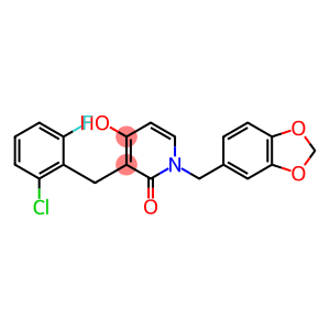 1-(1,3-BENZODIOXOL-5-YLMETHYL)-3-(2-CHLORO-6-FLUOROBENZYL)-4-HYDROXY-2(1H)-PYRIDINONE