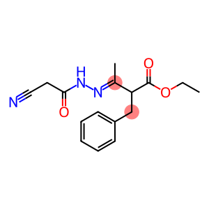 ETHYL 2-BENZYL-3-[(E)-2-(2-CYANOACETYL)HYDRAZONO]BUTANOATE