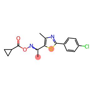 N-((E)-1-[2-(4-CHLOROPHENYL)-4-METHYL-1,3-THIAZOL-5-YL]ETHYLIDENE)-N-[(CYCLOPROPYLCARBONYL)OXY]AMINE