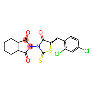 2-[(5Z)-5-[(2,4-dichlorophenyl)methylidene]-4-oxo-2-sulfanylidene-1,3-thiazolidin-3-yl]-octahydro-1H-isoindole-1,3-dione