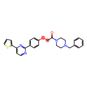 1-(4-BENZYLPIPERAZINO)-2-(4-[4-(2-THIENYL)-2-PYRIMIDINYL]PHENOXY)-1-ETHANONE