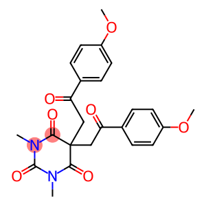 5,5-BIS[2-(4-METHOXYPHENYL)-2-OXOETHYL]-1,3-DIMETHYL-2,4,6(1H,3H,5H)-PYRIMIDINETRIONE