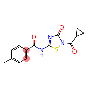 N-(2-cyclopropanecarbonyl-3-oxo-2,3-dihydro-1,2,4-thiadiazol-5-yl)-4-methylbenzamide