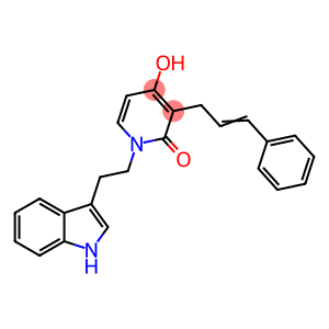 4-HYDROXY-1-[2-(1H-INDOL-3-YL)ETHYL]-3-[(E)-3-PHENYL-2-PROPENYL]-2(1H)-PYRIDINONE