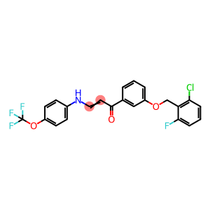 (2E)-1-{3-[(2-chloro-6-fluorophenyl)methoxy]phenyl}-3-{[4-(trifluoromethoxy)phenyl]amino}prop-2-en-1-one