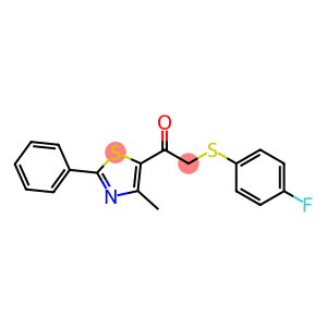 2-[(4-FLUOROPHENYL)SULFANYL]-1-(4-METHYL-2-PHENYL-1,3-THIAZOL-5-YL)-1-ETHANONE