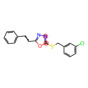 2-{[(3-chlorophenyl)methyl]sulfanyl}-5-[(E)-2-phenylethenyl]-1,3,4-oxadiazole