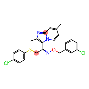 2-[(4-CHLOROPHENYL)SULFANYL]-1-(2,7-DIMETHYLIMIDAZO[1,2-A]PYRIDIN-3-YL)-1-ETHANONE O-(3-CHLOROBENZYL)OXIME
