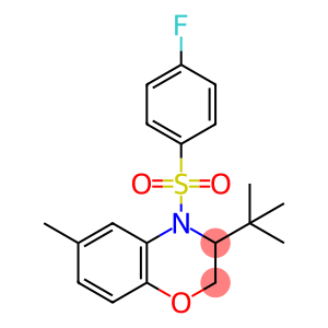 3-tert-butyl-4-(4-fluorobenzenesulfonyl)-6-methyl-3,4-dihydro-2H-1,4-benzoxazine