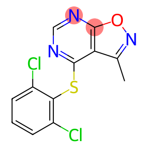 2,6-DICHLOROPHENYL 3-METHYLISOXAZOLO[5,4-D]PYRIMIDIN-4-YL SULFIDE