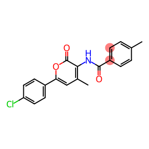 N-[6-(4-CHLOROPHENYL)-4-METHYL-2-OXO-2H-PYRAN-3-YL]-4-METHYLBENZENECARBOXAMIDE