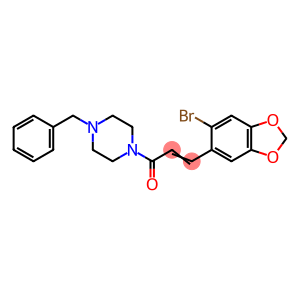 (2E)-1-(4-benzylpiperazin-1-yl)-3-(6-bromo-2H-1,3-benzodioxol-5-yl)prop-2-en-1-one