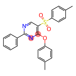 4-(4-METHYLPHENOXY)-5-[(4-METHYLPHENYL)SULFONYL]-2-PHENYLPYRIMIDINE