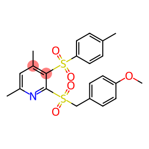 2-[(4-METHOXYBENZYL)SULFONYL]-4,6-DIMETHYL-3-[(4-METHYLPHENYL)SULFONYL]PYRIDINE