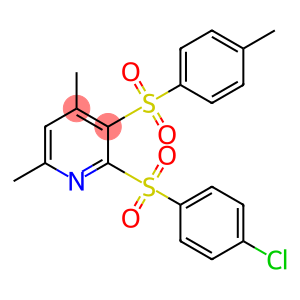 2-[(4-CHLOROPHENYL)SULFONYL]-4,6-DIMETHYL-3-[(4-METHYLPHENYL)SULFONYL]PYRIDINE