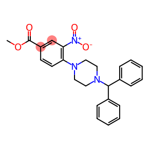 METHYL 4-(4-BENZHYDRYLPIPERAZINO)-3-NITROBENZENECARBOXYLATE