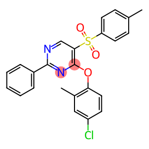 4-(4-chloro-2-methylphenoxy)-5-(4-methylbenzenesulfonyl)-2-phenylpyrimidine