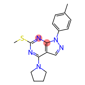 1-(4-METHYLPHENYL)-6-(METHYLSULFANYL)-4-(1-PYRROLIDINYL)-1H-PYRAZOLO[3,4-D]PYRIMIDINE