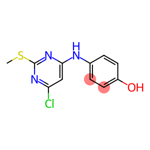 4-([6-CHLORO-2-(METHYLSULFANYL)-4-PYRIMIDINYL]AMINO)BENZENOL