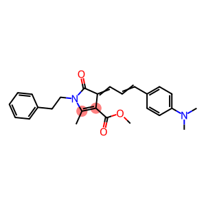 METHYL 3-((Z,2Z)-3-[4-(DIMETHYLAMINO)PHENYL]-2-PROPENYLIDENE)-5-METHYL-2-OXO-1-PHENETHYL-1,2-DIHYDRO-3H-PYRROLE-4-CARBOXYLATE