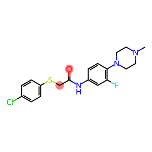 2-[(4-CHLOROPHENYL)SULFANYL]-N-[3-FLUORO-4-(4-METHYLPIPERAZINO)PHENYL]ACETAMIDE