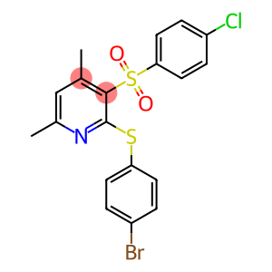 2-[(4-BROMOPHENYL)SULFANYL]-3-[(4-CHLOROPHENYL)SULFONYL]-4,6-DIMETHYLPYRIDINE
