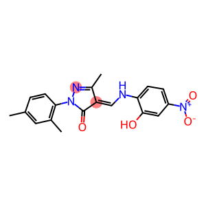 2-(2,4-dimethylphenyl)-4-({2-hydroxy-4-nitroanilino}methylene)-5-methyl-2,4-dihydro-3H-pyrazol-3-one