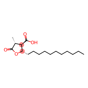 3-Furancarboxylic acid, tetrahydro-4-methyl-5-oxo-2-undecyl-, (2S,3R,4R)-