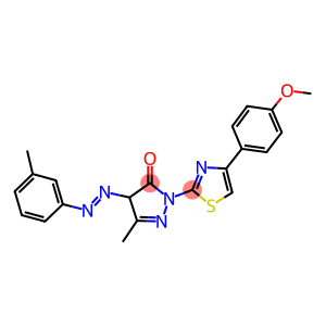 2-[4-(4-methoxyphenyl)-1,3-thiazol-2-yl]-5-methyl-4-[(3-methylphenyl)diazenyl]-2,4-dihydro-3H-pyrazol-3-one