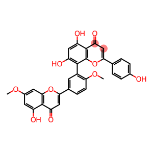 4H-1-benzopyran-4-one, 5,7-dihydroxy-8-[5-(5-hydroxy-7-methoxy-4-oxo-4H-1-benzopyran-2-yl)-2-methoxyphenyl]-2-(4-hydroxyphenyl)-