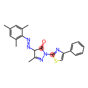 4-(mesityldiazenyl)-5-methyl-2-(4-phenyl-1,3-thiazol-2-yl)-2,4-dihydro-3H-pyrazol-3-one