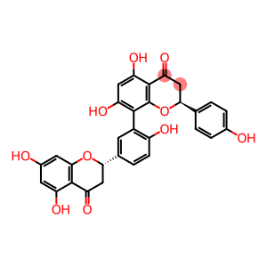 4H-1-Benzopyran-4-one, 8-[5-[(2S)-3,4-dihydro-5,7-dihydroxy-4-oxo-2H-1-benzopyran-2-yl]-2-hydroxyphenyl]-2,3-dihydro-5,7-dihydroxy-2-(4-hydroxyphenyl)-, (2S)-