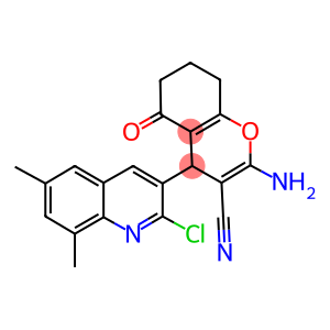 2-amino-4-(2-chloro-6,8-dimethyl-3-quinolinyl)-5-oxo-5,6,7,8-tetrahydro-4H-chromene-3-carbonitrile