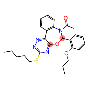 2-[7-acetyl-3-(pentylsulfanyl)-6,7-dihydro[1,2,4]triazino[5,6-d][3,1]benzoxazepin-6-yl]phenyl propyl ether