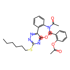 2-[7-acetyl-3-(hexylsulfanyl)-6,7-dihydro[1,2,4]triazino[5,6-d][3,1]benzoxazepin-6-yl]phenyl acetate