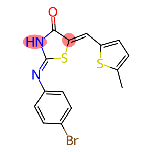 2-[(4-bromophenyl)imino]-5-[(5-methyl-2-thienyl)methylene]-1,3-thiazolidin-4-one