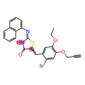 5-[2-bromo-5-ethoxy-4-(prop-2-ynyloxy)benzylidene]-2-(1-naphthylimino)-1,3-thiazolidin-4-one