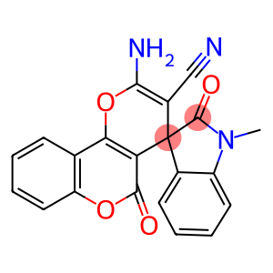 2'-amino-1-methyl-1,3-dihydro-2,5'-dioxospiro(2H-indole-3,4'-4'H,5'H-pyrano[3,2-c]chromene)-3'-carbonitrile