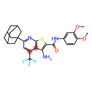 6-(1-adamantyl)-3-amino-N-(3,4-dimethoxyphenyl)-4-(trifluoromethyl)thieno[2,3-b]pyridine-2-carboxamide