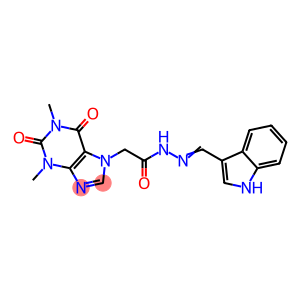 7H-Purine-7-acetic acid, 1,2,3,6-tetrahydro-1,3-dimethyl-2,6-dioxo-, 2-(1H-indol-3-ylmethylene)hydrazide